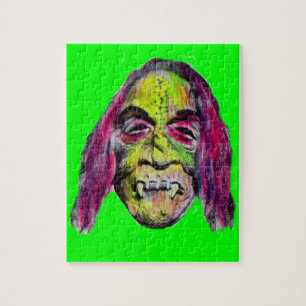 Quebra-cabeça retrato fiendish assustador do monstro do horror