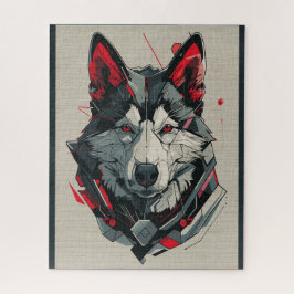 Quebra-cabeça Retrato futurista do cachorro americano Akita
