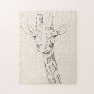 Quebra-cabeça Retrato Girafa Esboço
