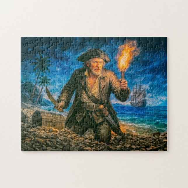 Quebra-cabeça Retrato lendário do pirata Capitão Kidd (Horizontal)