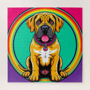 Quebra-cabeça Retrato Majestoso e Vibrante de Cachorro