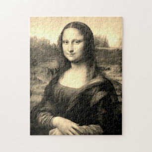 Quebra-cabeça Retrato Mona Lisa  Sepia Brown