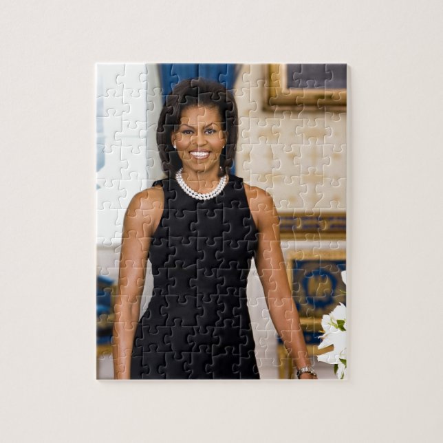 Quebra-cabeça Retrato Oficial da Primeira Dama Michelle Obama (Vertical)