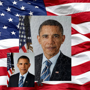 Quebra-cabeça Retrato Oficial do Presidente Barack Obama 1rua