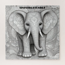 Quebra-cabeça Retrato preto e branco - Arte detalhada do elefant