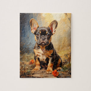 Quebra-cabeça Retrato preto e bronzeado do Bulldog Francês