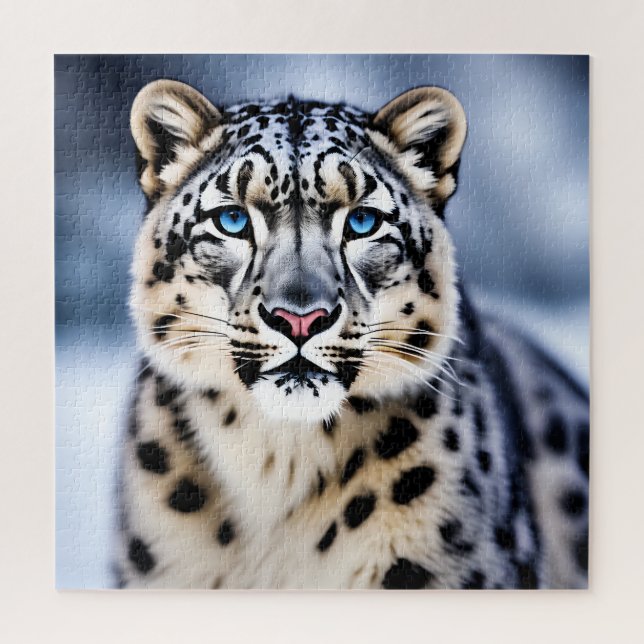 Quebra-cabeça Retrato Próximo de um Leopardo-da-Neve (Vertical)