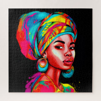 Quebra-cabeça Retrato Vibrante com Folheto Colorido