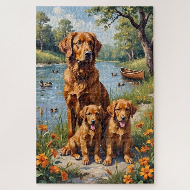 Quebra-cabeça Retriever Duck Tolling Riverside Lily Art (Vertical)