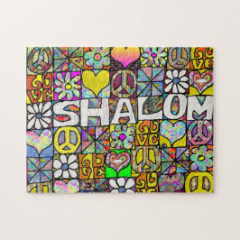 Quebra-cabeça Retro 60s Psicodélico Shalom LOVE