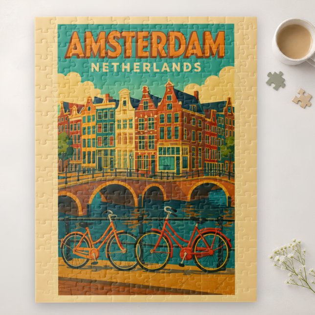 Quebra-cabeça Retro Amsterdã Holanda (Criador carregado)