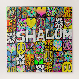 Quebra-cabeça Retro anos 60 Psicodélico Shalom AMOR