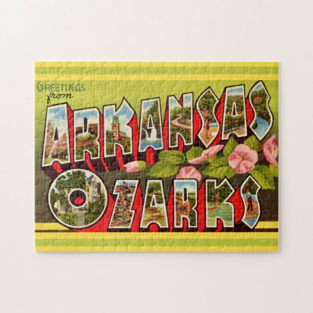 Quebra-cabeça Retro Arkansas Ozarks 11x14 (Horizontal)