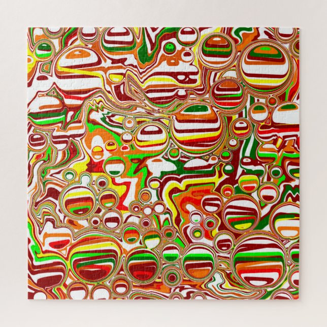 Quebra-cabeça Retro Bolhas Arte Digital (Vertical)