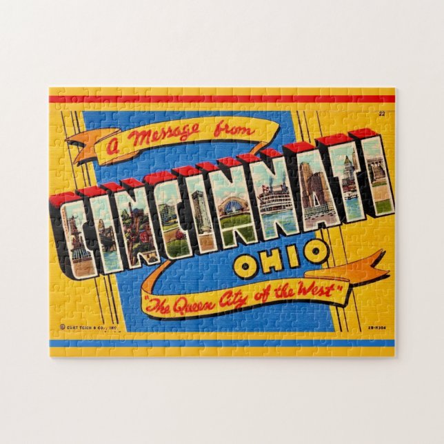 Quebra-cabeça Retro Cincinnati Saudação (Horizontal)