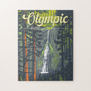 Quebra-cabeça Retro de Ilustração do Parque Nacional da olimpiad