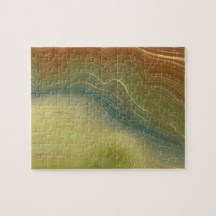 Quebra-cabeça Retro Earthy Strata Agato Tonelado Neutro Vintag