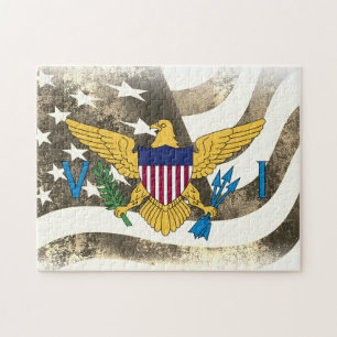 Quebra-cabeça Retro Estados Unidos e Ilhas Virgens Bandeira USVI