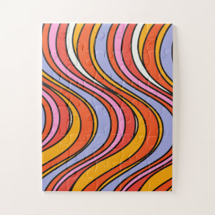 Quebra-cabeça Retro Hippie Psychedelic Swirls