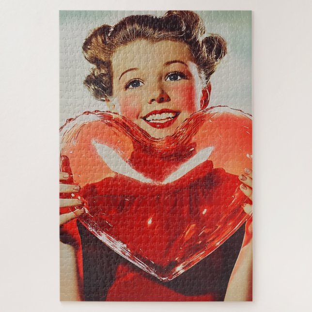 Quebra-cabeça Retro Love: 1950 Heart Glow (Vertical)