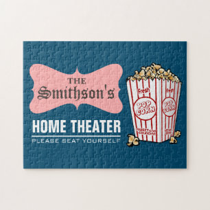 Quebra-cabeça Retro Personalized Family Name Home Theatre
