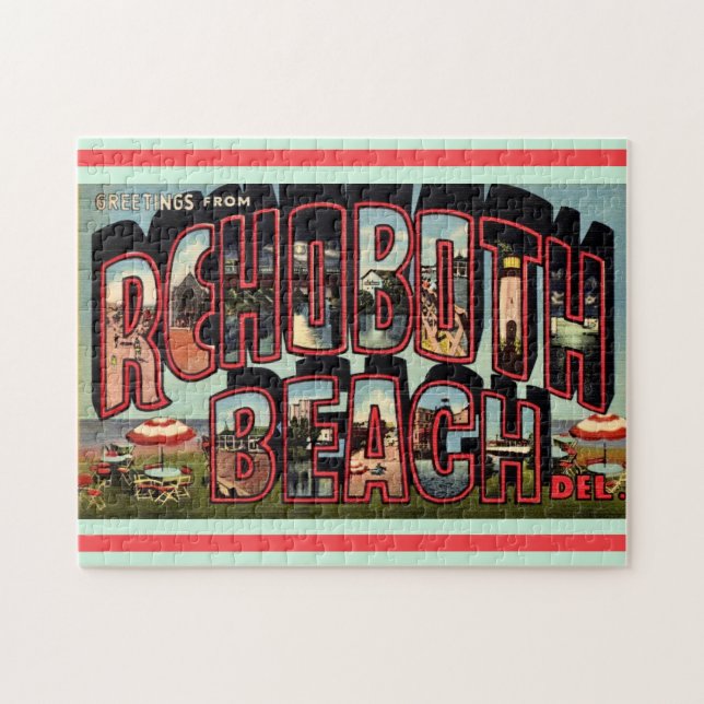 Quebra-cabeça Retro Rehoboth Beach 11x14 (Horizontal)
