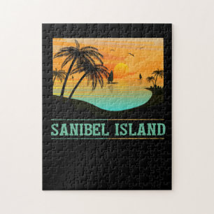 Quebra-cabeça Retro Sanibel Island Florida Tropical Sunset Beach