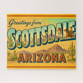 Quebra-cabeça Retro Scottsdale Arizona 16x20 Postcard Puzzle