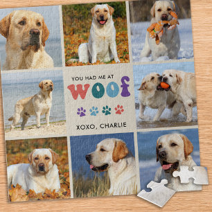 Quebra-cabeça Retro Você Me Teve Um Cão Personalizado de Colagem