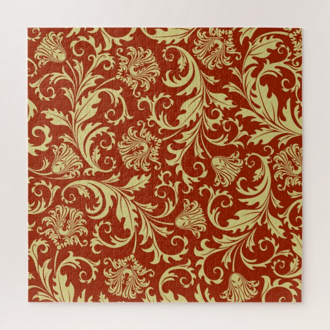 Quebra-cabeça Retroflorais: fundo de padrão de colheita. (Vertical)