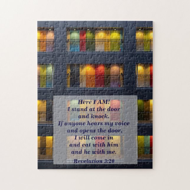 Quebra-cabeça Revelação 3:20 Batendo na porta (Vertical)