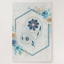 Quebra-cabeça "Revitalizando a vida" Arte Floral Azul