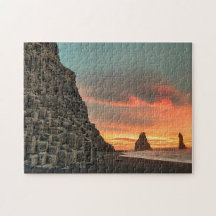 Quebra-cabeça Reynisdrangar Falésias Islândia estilizado
