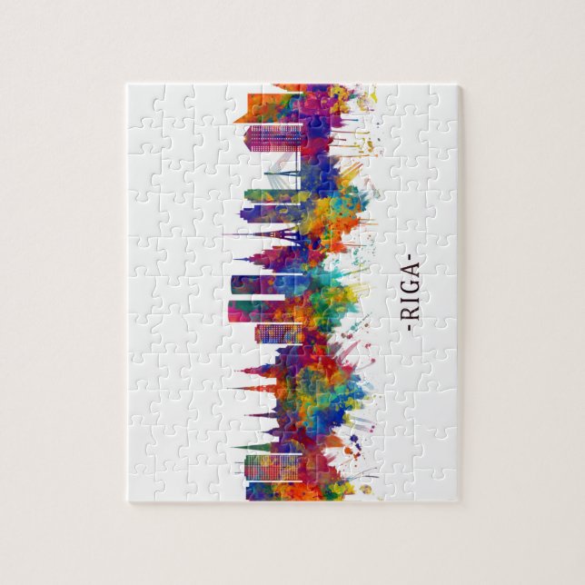 Quebra-cabeça Riga Latvia Skyline (Vertical)