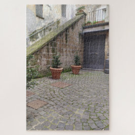 Quebra-cabeça Rincon Suelo Empedrado y Macetas Orvieto Italia