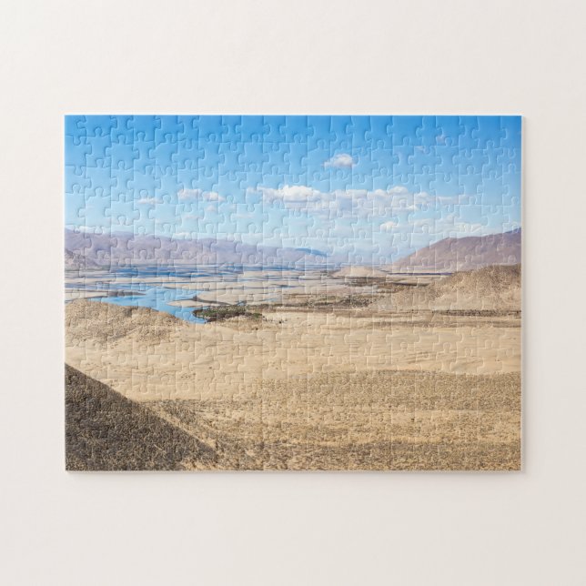 Quebra-cabeça Rio Brahmaputra e paisagem desértica - Tibete (Horizontal)