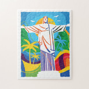 Quebra-cabeça Rio de Janeiro Cristo Redentor Brasil Colorido