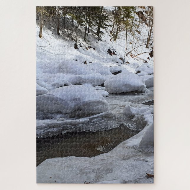 Quebra-cabeça Rio de Montanha de Inverno – Wild Nature Romênia (Vertical)