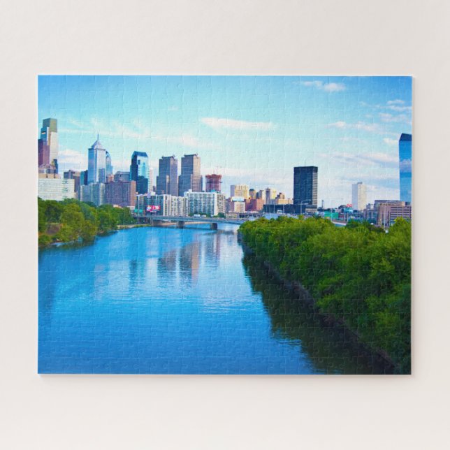 Quebra-cabeça Rio Schuylkill Filadélfia. (Horizontal)