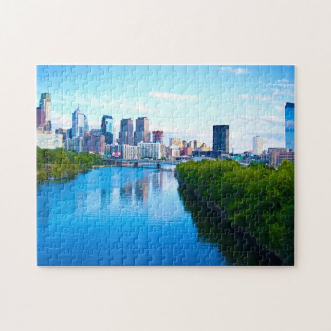 Quebra-cabeça Rio Schuylkill Filadélfia. (Horizontal)