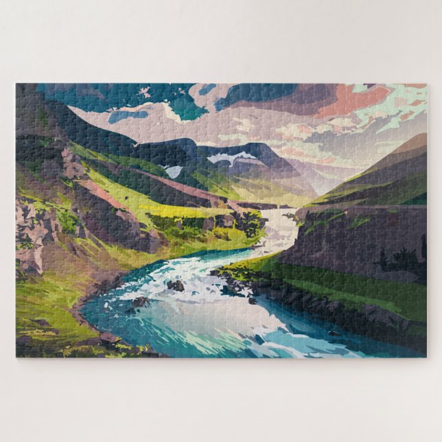 Quebra-cabeça Rio Sinuoso  (Horizontal)