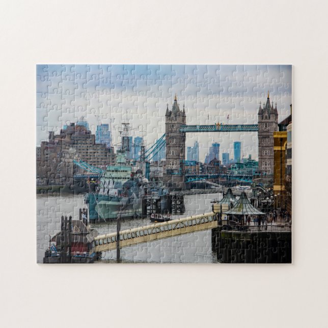 Quebra-cabeça Rio Tâmisa Londres. (Horizontal)