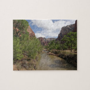 Quebra-cabeça Rio Virgin em Primavera no Parque Nacional de Zion