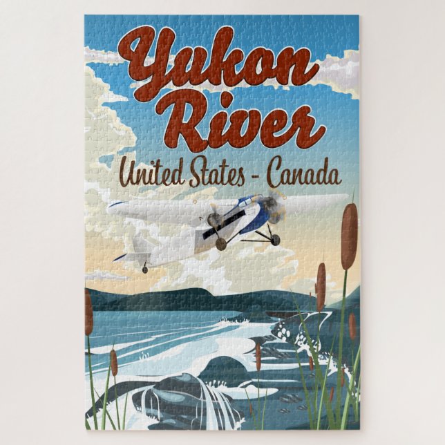 Quebra-cabeça Rio Yukon EUA Canadá poster de viagens Giant Café (Vertical)