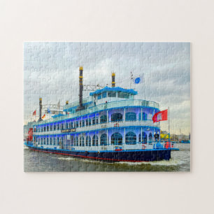 Quebra-cabeça River Boat Hamburg Germany.
