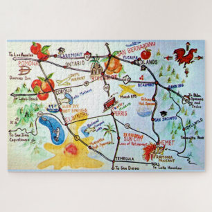 Quebra-cabeça Riverside - Mapa Colorido da Califórnia