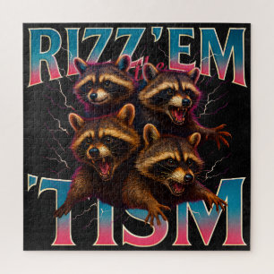 Quebra-cabeça Rizz Em Com O Tism Meme Autismo Raccoon Engraçado