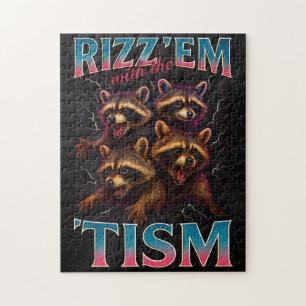 Quebra-cabeça Rizz Em Com O Tism Meme Autismo Raccoon Engraçado