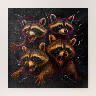Quebra-cabeça Rizz Em Com O Tism Meme Autismo Raccoon Engraçado