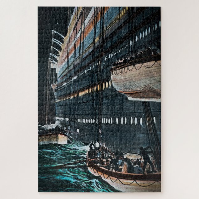 Quebra-cabeça RMS - Barcos salva-vidas Titanic são diminuídos (Vertical)